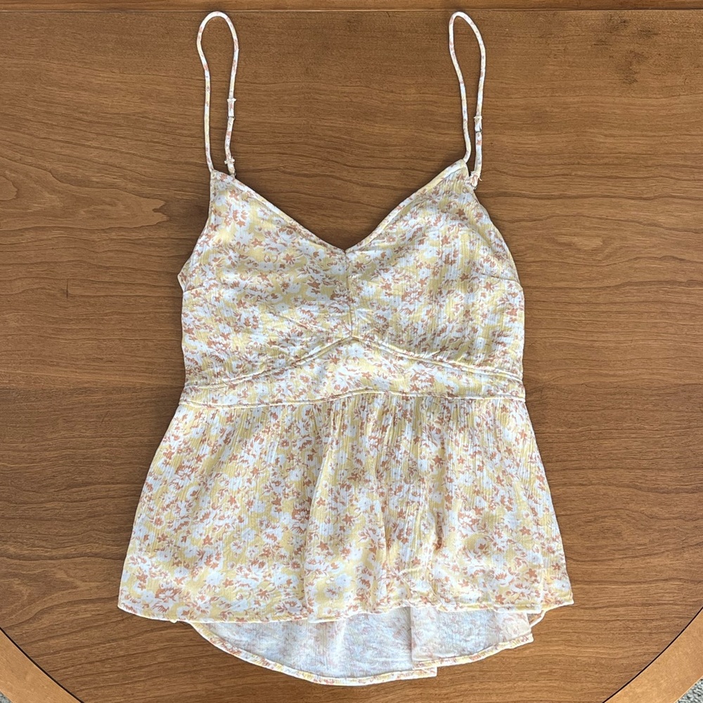 Abercrombie Tie Back Yellow Spaghetti Strap Tank Top Women’s M